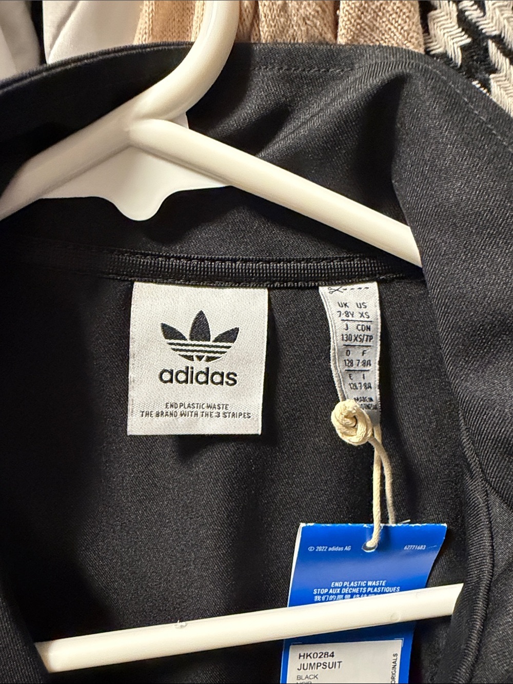 adidas Black Kids Jumpsuit with Trefoil Tag